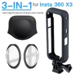 Lens Guards for Insta 360 X3 Sports Camera Protector Set Lens Cap Protector And Protection Frame