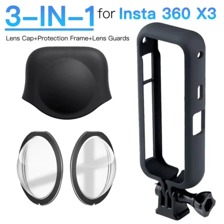 Lens Guards for Insta 360 X3 Sports Camera Protector Set Lens Cap Protector And Protection Frame