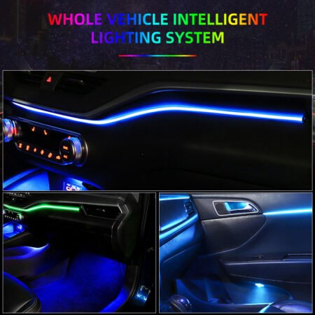 64 Color Ambient Light For Car Interior RGB Bluetooth App Control 12V