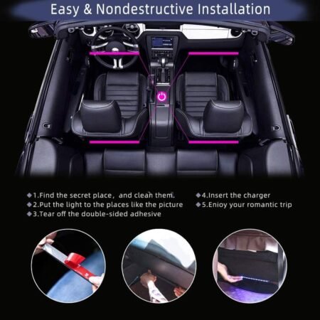 Car Interior Ambient Light LED Strip Foot Light With USB APP Control